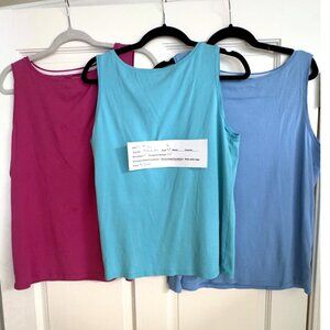 Talbots Tee Lot of 3 Sleeveless Tee XL Knit Tank Top